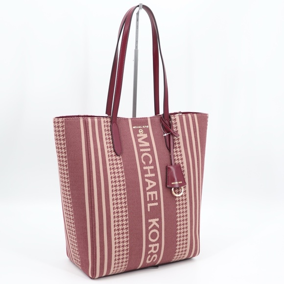 New Michael Kors Sinclair Large North South Shopper Tote Dark Berry Authentic - Picture 4 of 13
